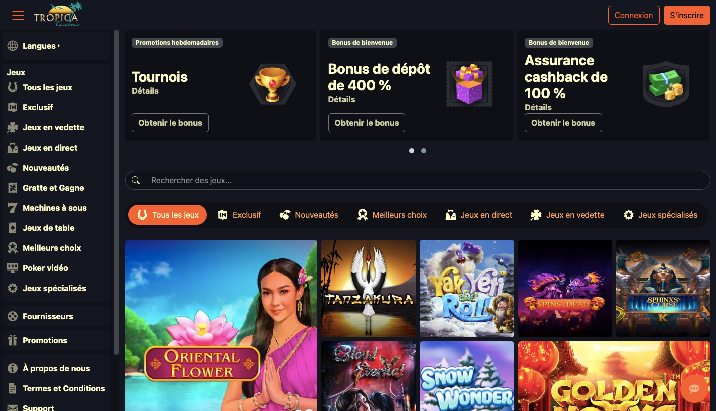 tropica casino game