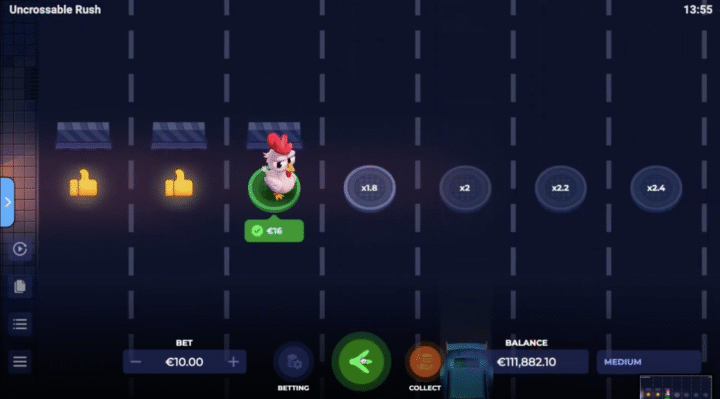 uncrossable rush jeu casino