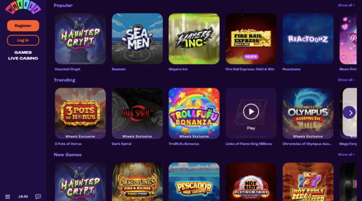 wheelz casino jeux
